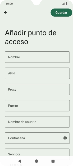 Pulsa Nombre e introduce Vodafone Internet.