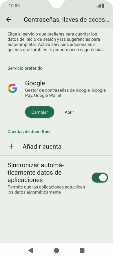 Pulsa Añadir cuenta.