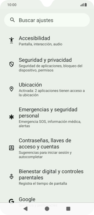 Pulsa Seguridad y privacidad.