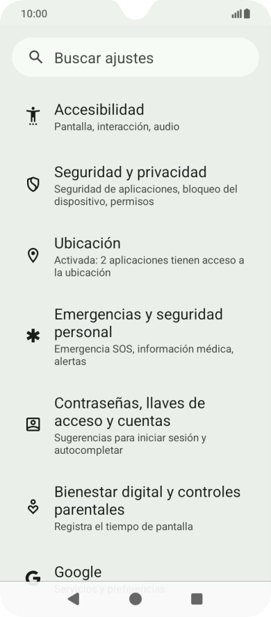 Pulsa Seguridad y privacidad.