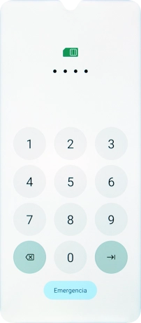 Si tu tarjeta SIM está bloqueada, introduce el código PIN y pulsa la flecha hacia la derecha.