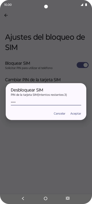Introduce tu código PIN y pulsa Aceptar.