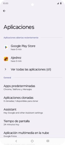 Pulsa Ver todas las aplicaciones (X).