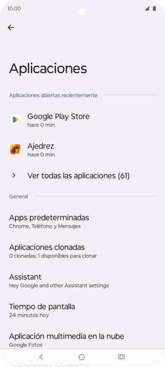 Pulsa Ver todas las aplicaciones (X).