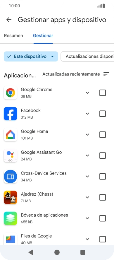 Pulsa la app deseada.