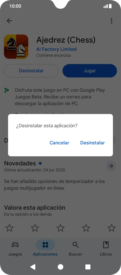 Pulsa Desinstalar.