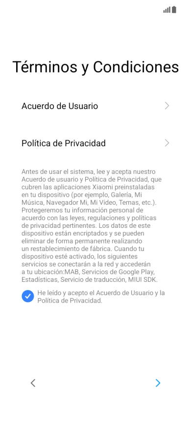 Pulsa la flecha hacia la derecha.