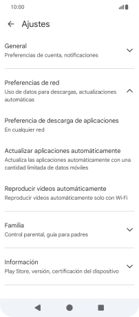 Pulsa Actualizar aplicaciones automáticamente.