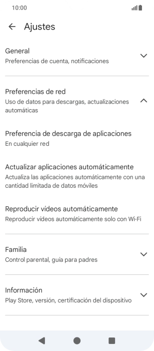 Pulsa Actualizar aplicaciones automáticamente.