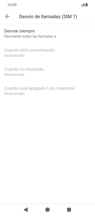 Pulsa el tipo de desvío deseado.
