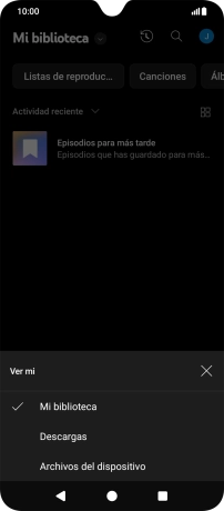 Pulsa una categoría y desplázate al archivo de música deseado.