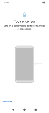 Sigue las indicaciones de la pantalla para crear una huella digital como código de seguridad.