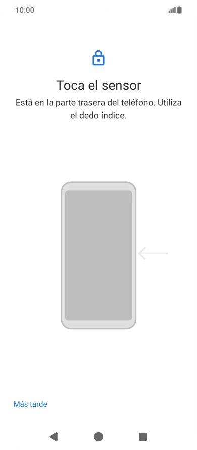 Sigue las indicaciones de la pantalla para crear una huella digital como código de seguridad.