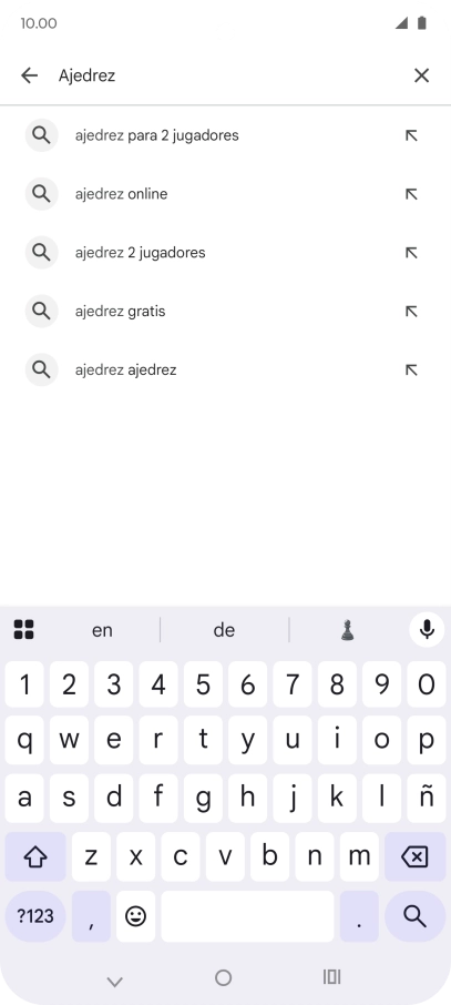 Introduce el nombre del tema o de la app y pulsa el icono de búsqueda.