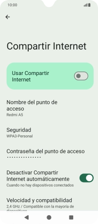 Pulsa Contraseña del punto de acceso.