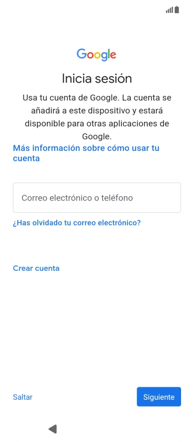 Sigue las indicaciones de la pantalla para terminar la activación.