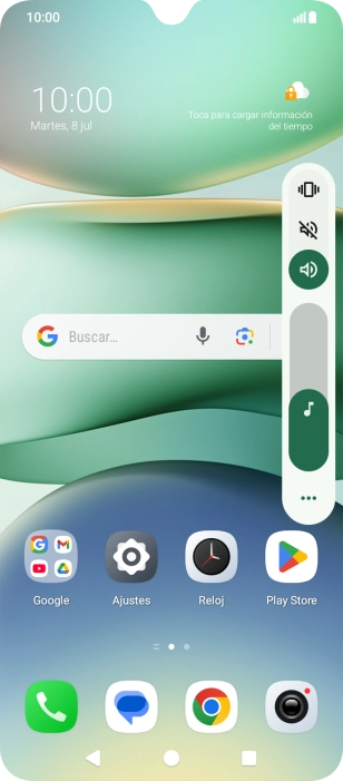 Pulsa el icono de modo silencioso para activar la función.