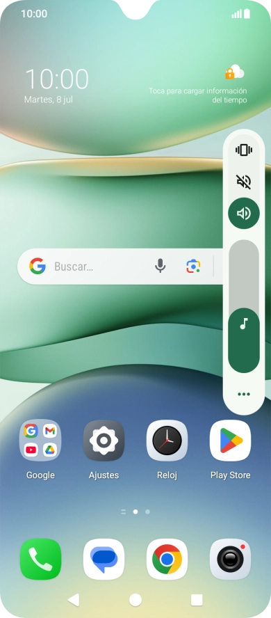 Pulsa el icono de modo silencioso para activar la función.
