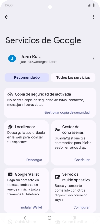 Pulsa Todos los servicios.