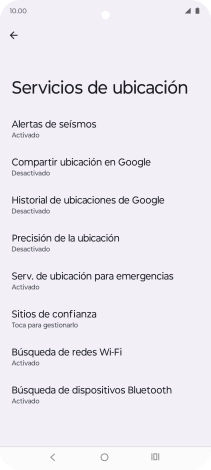 Pulsa Precisión de la ubicación.