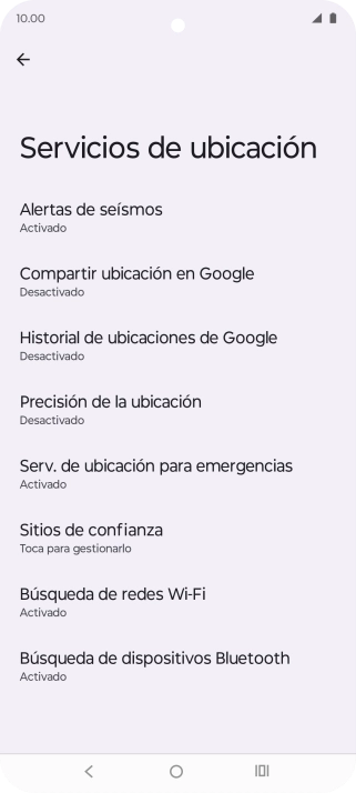 Pulsa Precisión de la ubicación.
