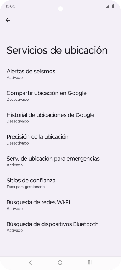 Pulsa Precisión de la ubicación.