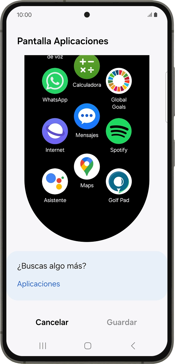 En el teléfono: Pulsa la app deseada durante unos instantes.