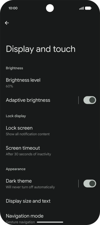 Press Dark theme.