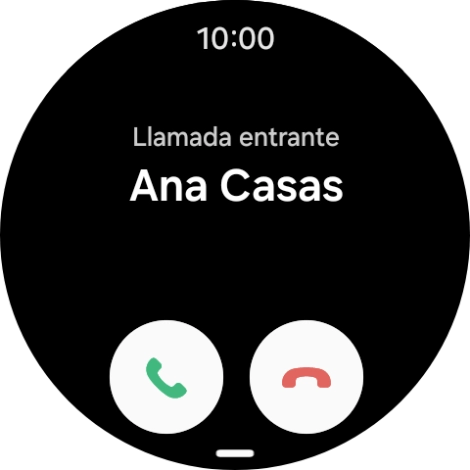 Pulsa el icono de responder llamadas y desliza el dedo hacia arriba para contestar la llamada.
