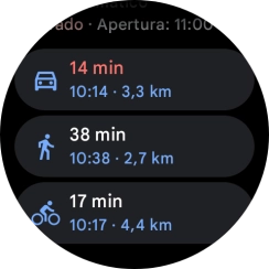 Pulsa el medio de transporte deseado.