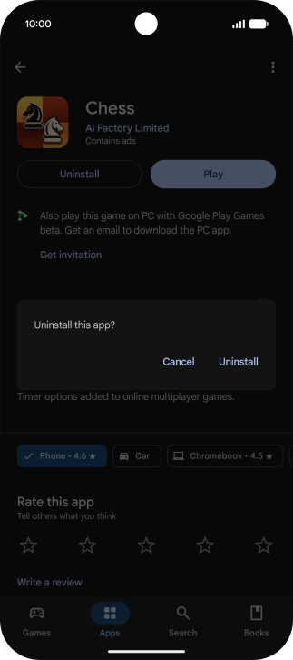 Press Uninstall.