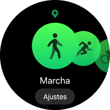 Desliza el dedo hacia la derecha o hacia la izquierda para seleccionar la actividad deseada.