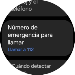 Pulsa Número de emergencia para llamar.