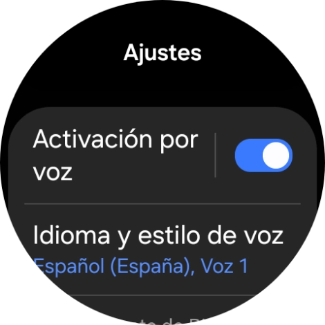 Pulsa Idioma y estilo de voz.