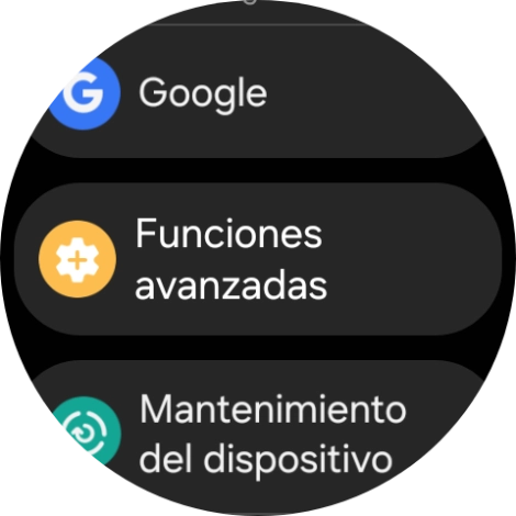 Pulsa Funciones avanzadas.