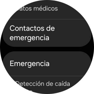 Pulsa Contactos de emergencia.