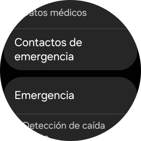 Pulsa Contactos de emergencia.