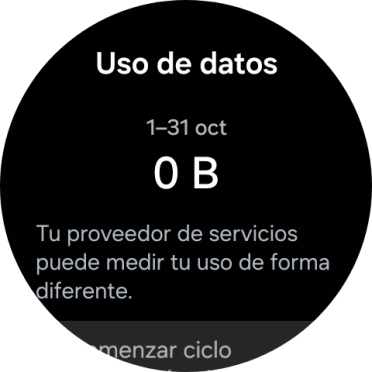 El consumo total de datos se visualiza ahora en la pantalla.