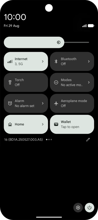 Press the settings icon.