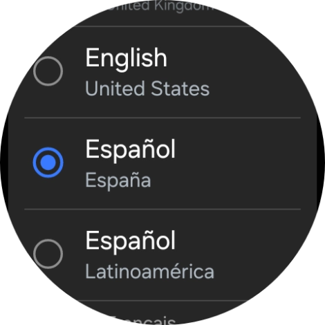 Pulsa el idioma deseado.