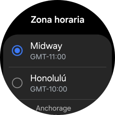 Pulsa la zona horaria deseada.