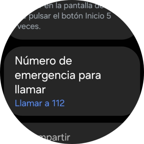 Pulsa Número de emergencia para llamar.