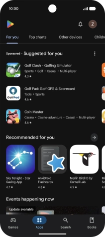 Press the profile icon.