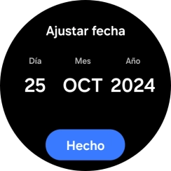 Desliza el dedo hacia arriba o hacia abajo por la pantalla para ajustar la fecha deseada.