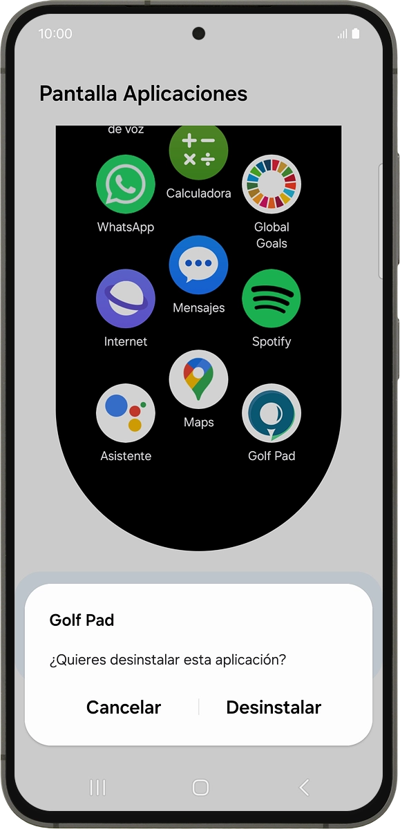 En el teléfono: Pulsa Desinstalar.