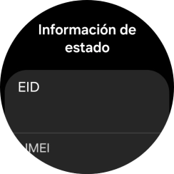 Bajo EID aparece el número EID del smartwatch.