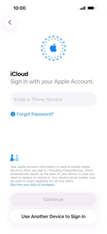 Press Email or Phone Number and key in the username for your Apple Account.