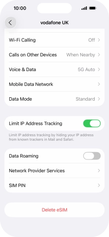 Press Delete eSIM and follow the instructions on the screen to delete your eSIM.