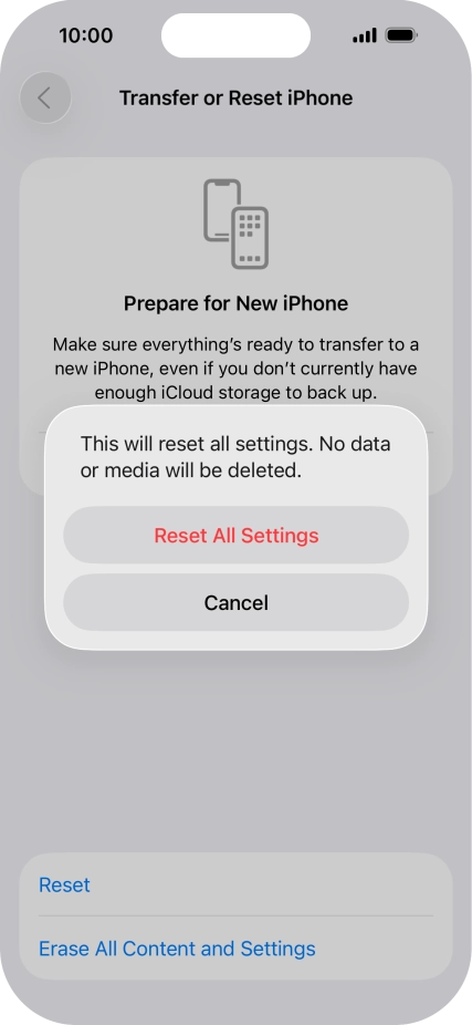 Press Reset All Settings.