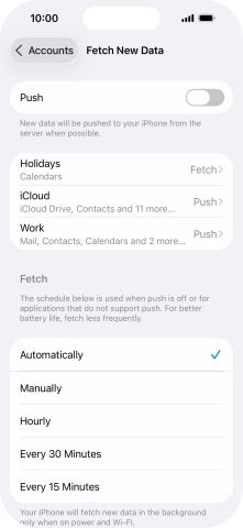 If you turn off the function, press the required setting.